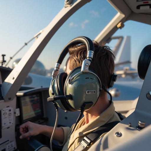 四十岁左右中年男性头像，穿飞行员制服，蓝色背景，专业航空人员形象